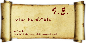Ivicz Euzébia névjegykártya